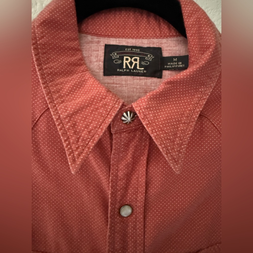 Ralph Lauren Double RL Pink Dot Western Shirt - Picture 9 of 11